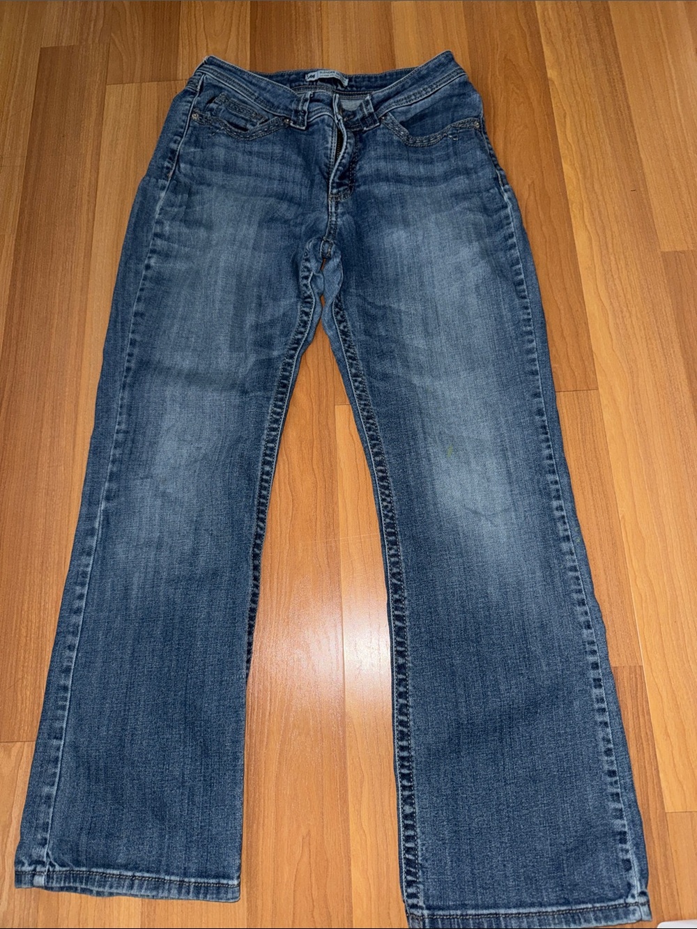 Lee Women's Wide Leg Jeans in Dark Blue Denim